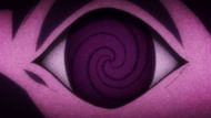 The spiral in Illumi's hypnotic eyes (Image via Madhouse)
